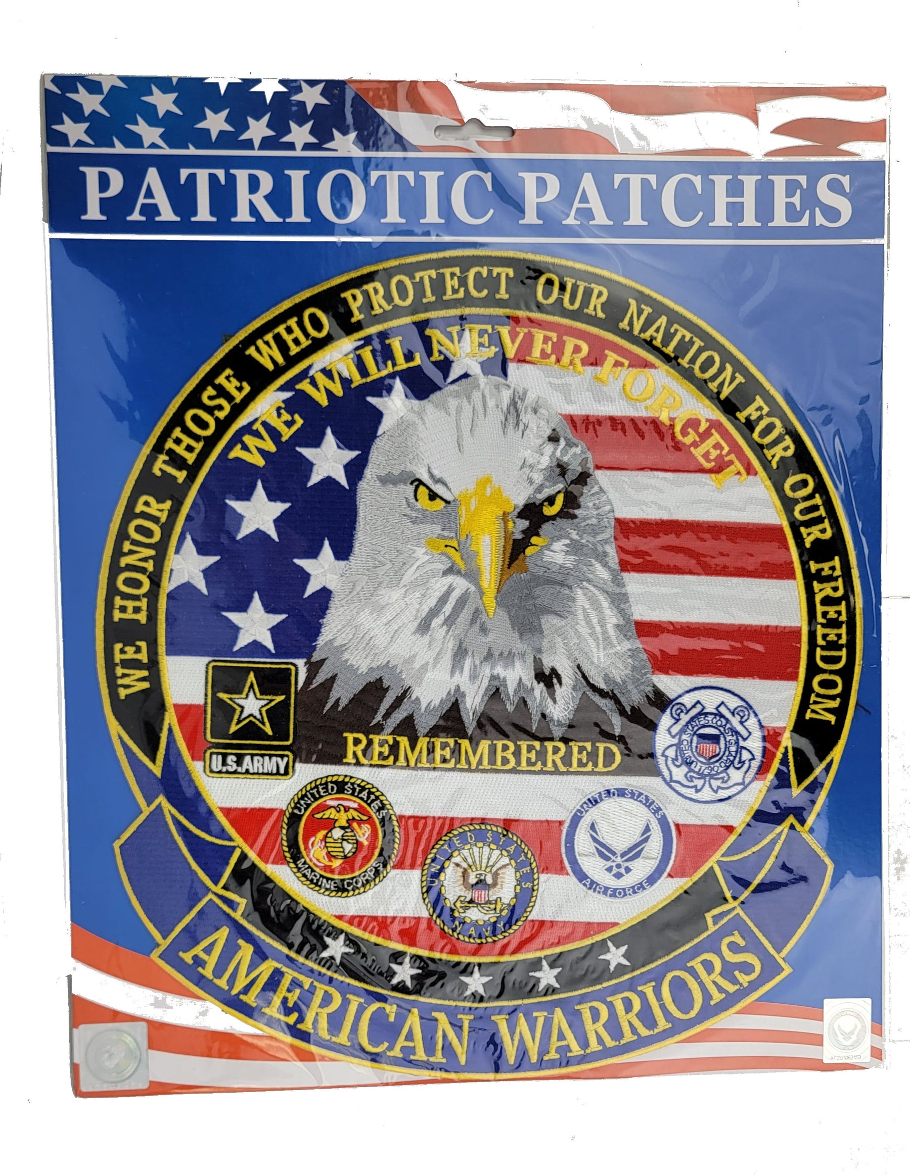American Warriors 12 inch Back Patch - We Will Never Forget