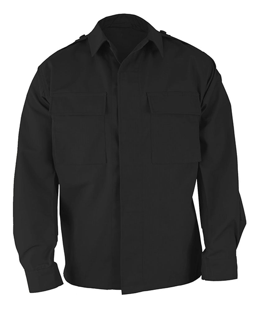CLEARANCE - 2 Pocket BDU Shirt with Epaulets - BLACK Size 2XL