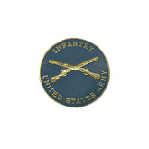 blue and gold US army infantry metal pin