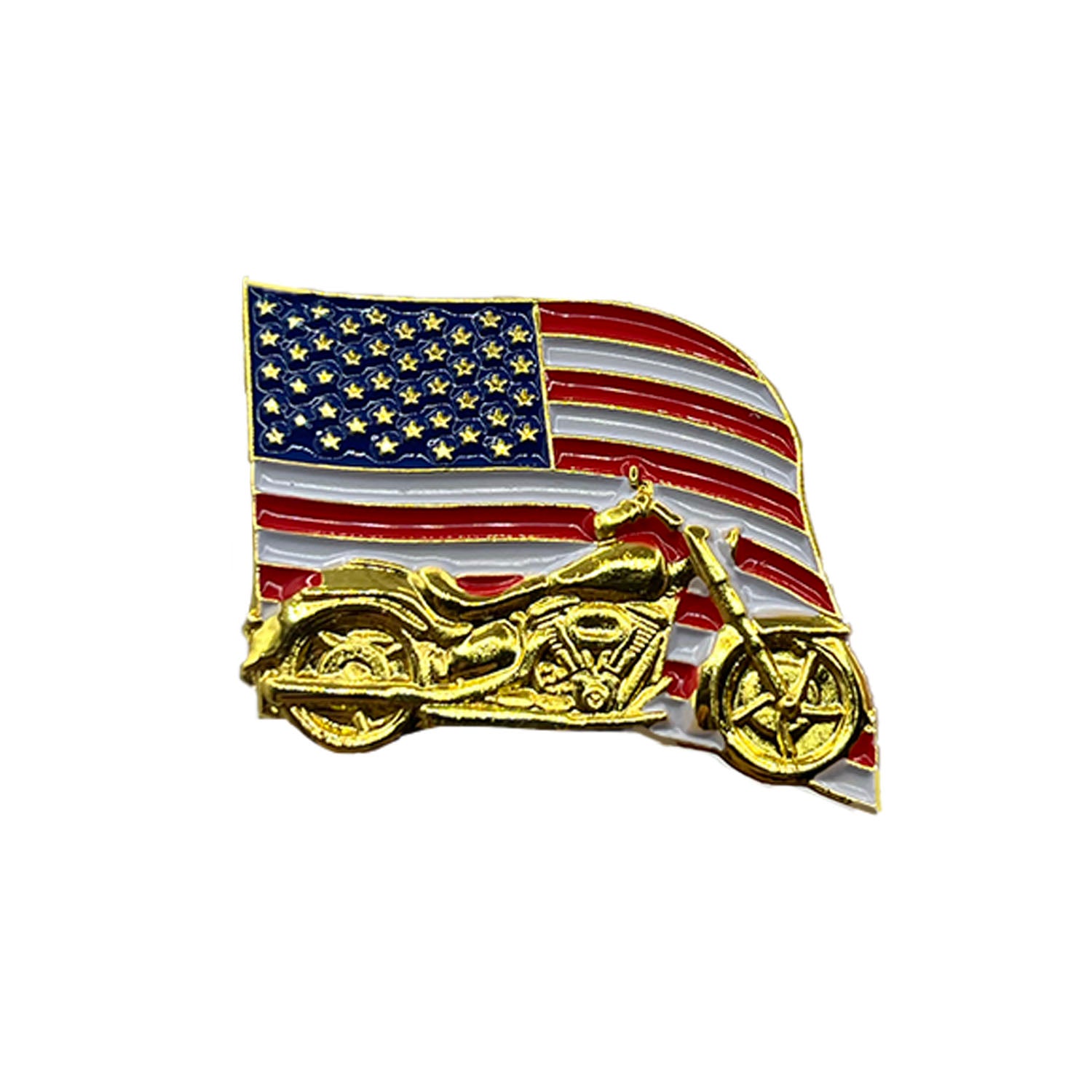 U.S. Flag & Motorcycle metal Pin