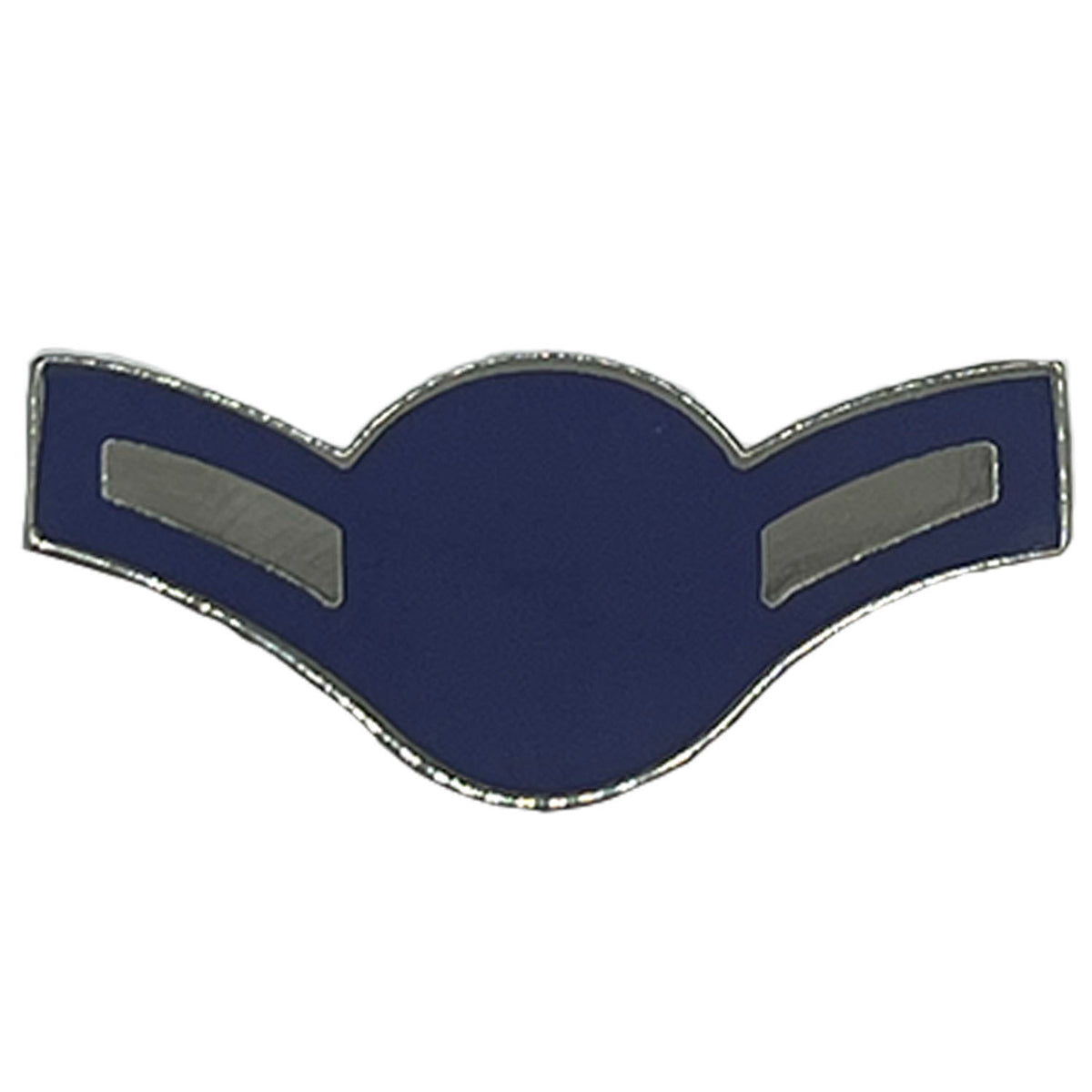 USAF E-2 rank metal pin blue with silver outline