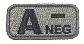 A NEGATIVE Blood Type Patch - FOLIAGE GREEN