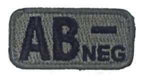 Blood Type Morale Patches with Hook Backing