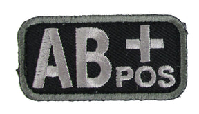 AB POSITIVE Blood Type Patch - BLACK