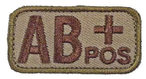 AB POSITIVE Blood Type Patch - DESERT