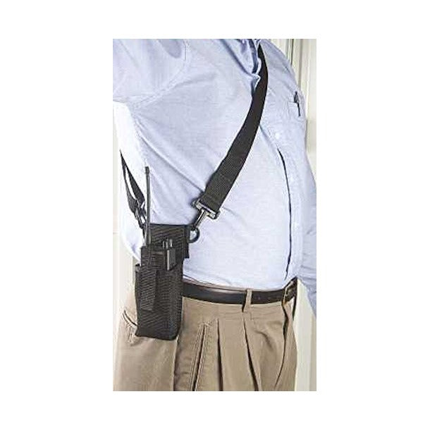 Raine Adjustable Radio Holder with Shoulder Strap - BLACK