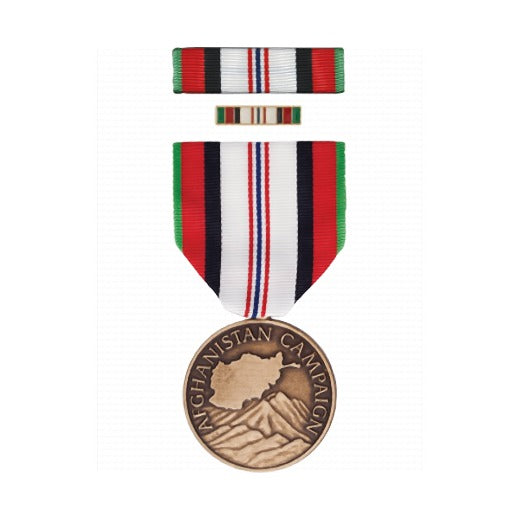 Afghanistan Campaign Full Size Medal Box Set with Lapel Pin