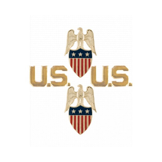 Aide to Lieutenant General Branch Insignia Set with U.S. Letters