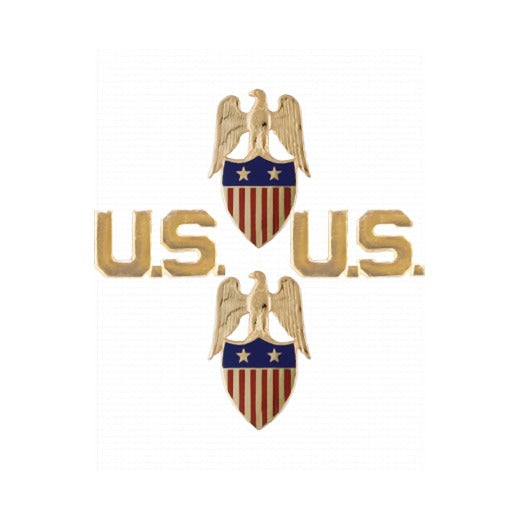 Aide to Major General Branch Insignia Set with U.S. Letters