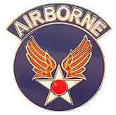 blue air force airborne metal pin with wings and star