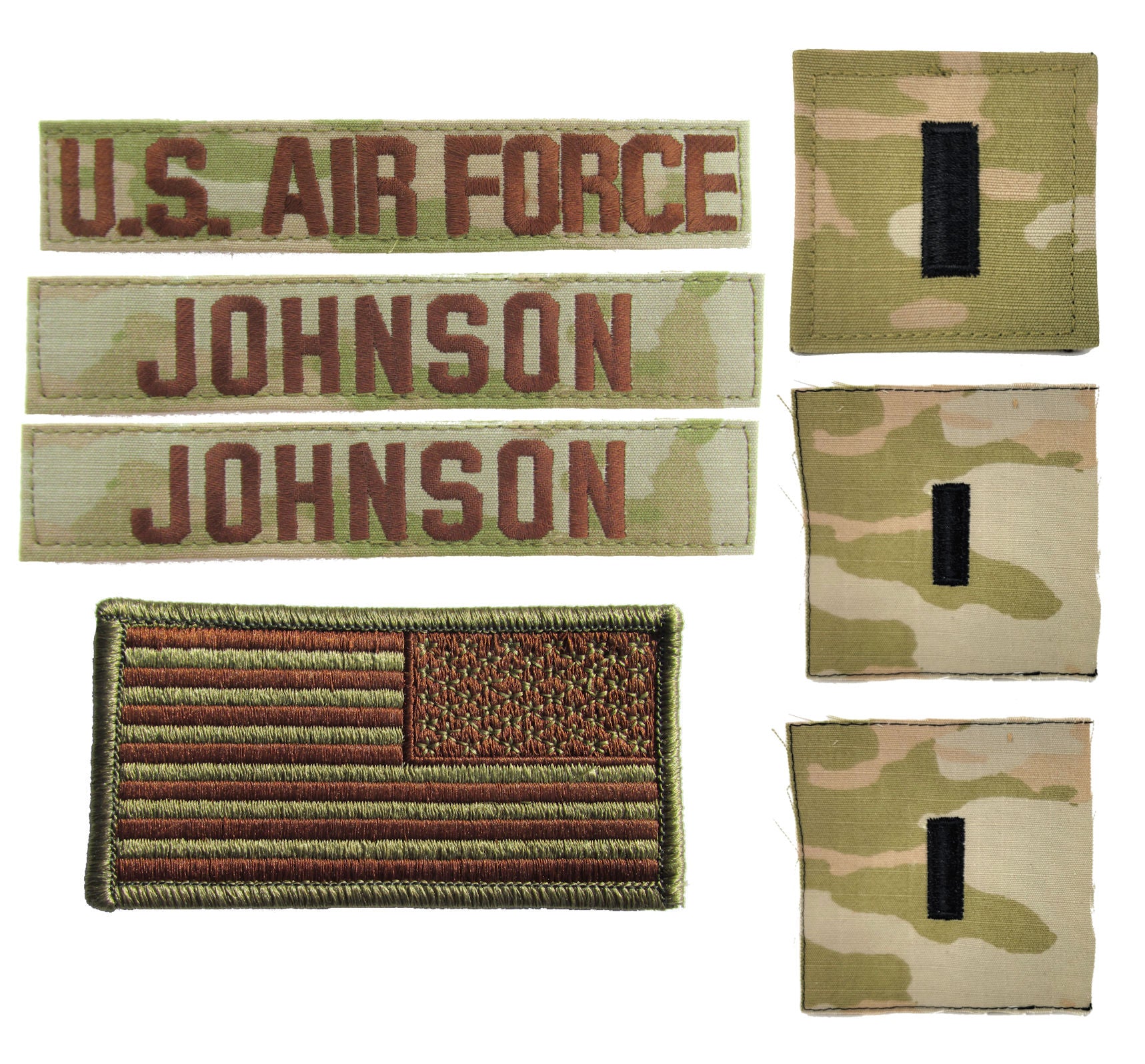 Air Force OCP Name Tape and Rank - 3 Color OCP Package Deal