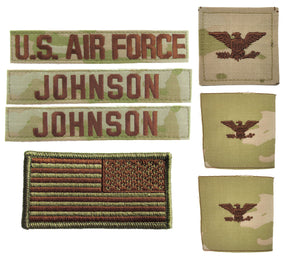 Air Force OCP Name Tape and Rank - 3 Color OCP Package Deal