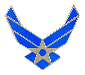 air force blue wings metal pin with star