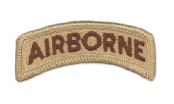 Airborne Tab Desert Patch - For Army Desert 3 Color and 6 Color Chocolate Chip Uniforms