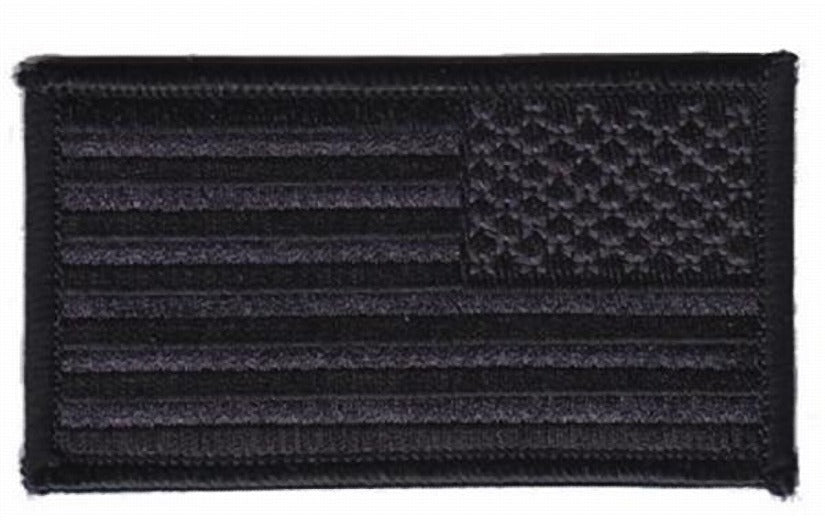 American Flag Patch REVERSE Facing - BLACK on BLACK