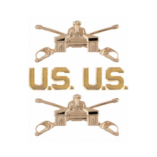 Armor Officer Branch Insignia Set with U.S. Letters