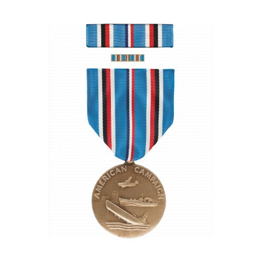 American Campaign Full Size Medal Box Set with Lapel Pin