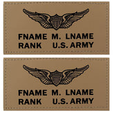U.S. Army Leather Flight Badge - TAN - 1 Pair