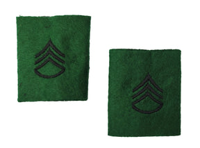 U.S. Army Leadership Tabs - Green Felt Leader Rank - PAIR