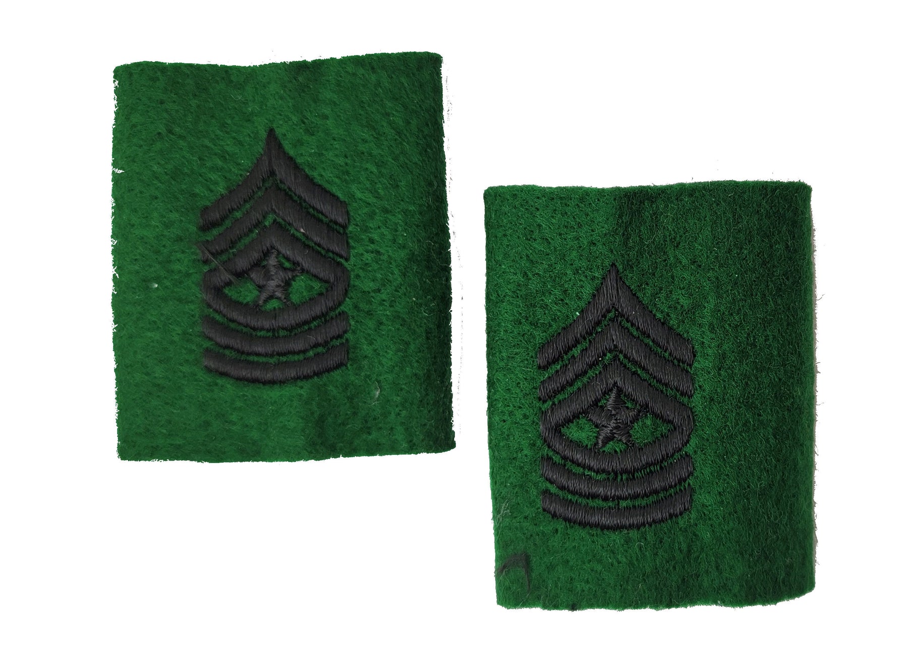 U.S. Army Leadership Tabs - Green Felt Leader Rank - PAIR