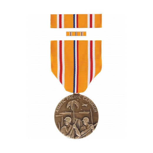 Asiatic Pacific Campaign Full Size Medal Box Set with Lapel Pin