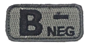 Blood Type Patches - Mil-Spec Monkey ACU DARK (B- NEGATIVE)