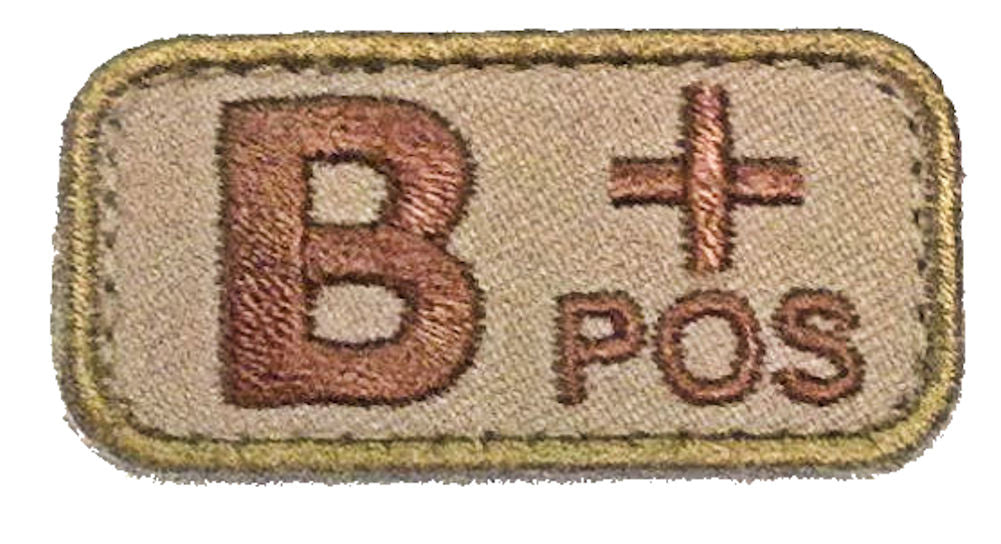 B POSITIVE Blood Type Patch - DESERT