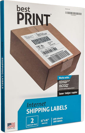 CLEARANCE Internet Shipping Labels - 200 Labels 5.5 x 8.5 inches