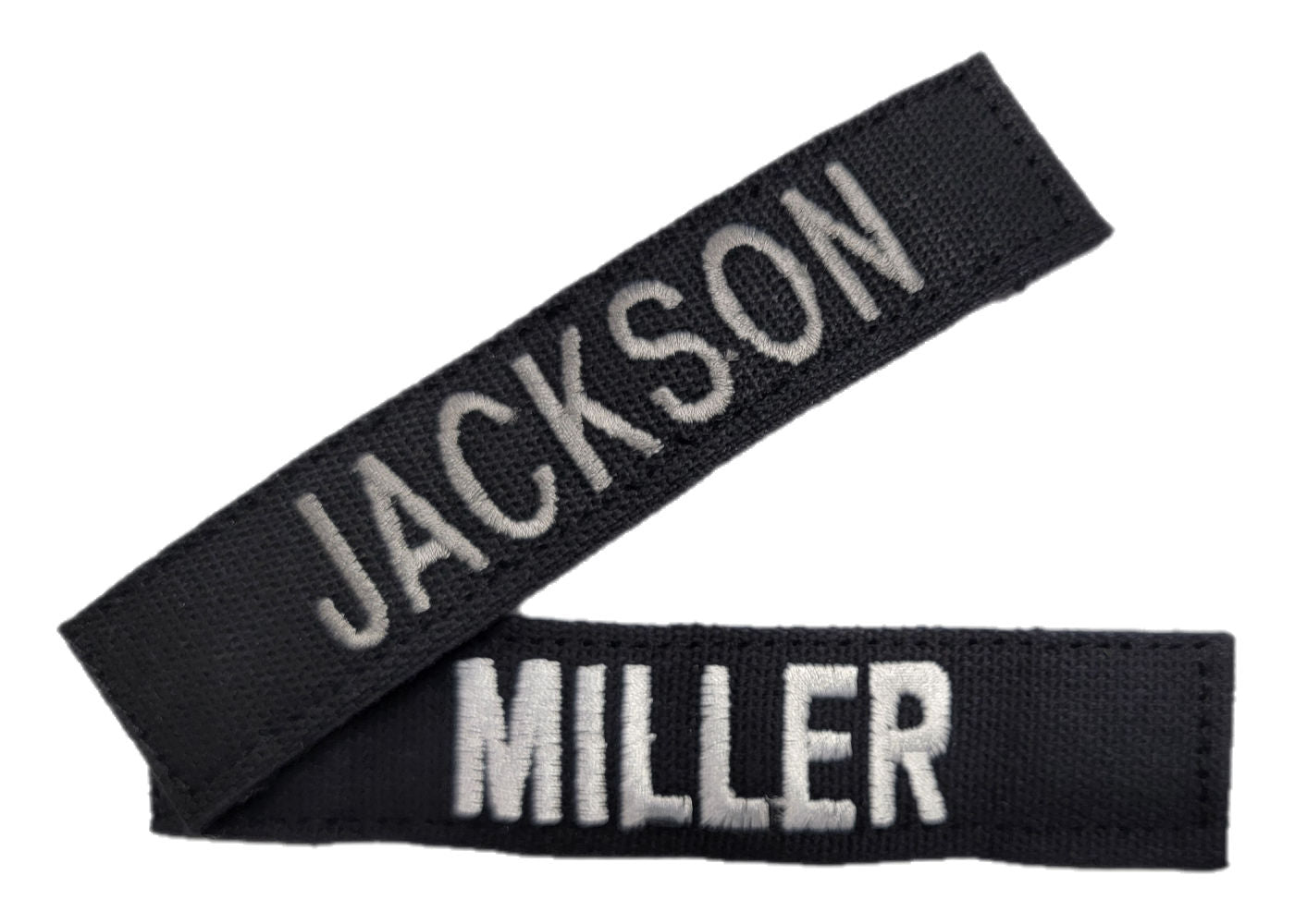 Cotton Webbing BLACK Name Tape with Hook Fastener