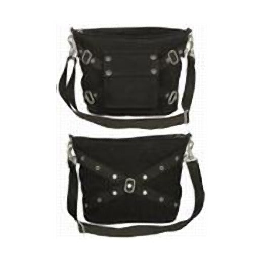 Black Vintage One Pocket Canvas Shoulder Bag