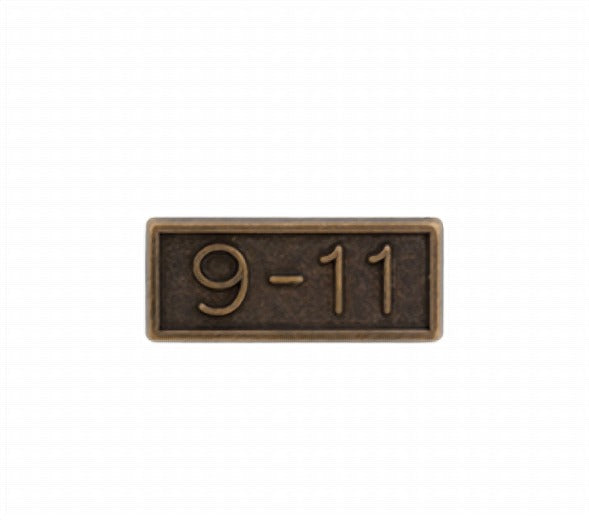 Bronze Nine Eleven 9-11 Ribbon Device