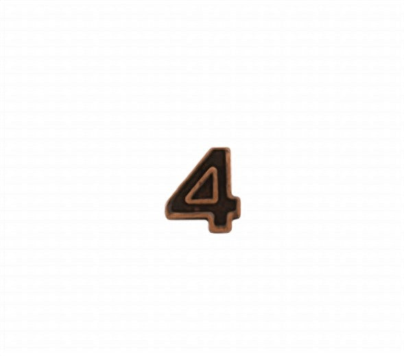 Bronze Number Four (4) Ribbon Device - 3/16 inch