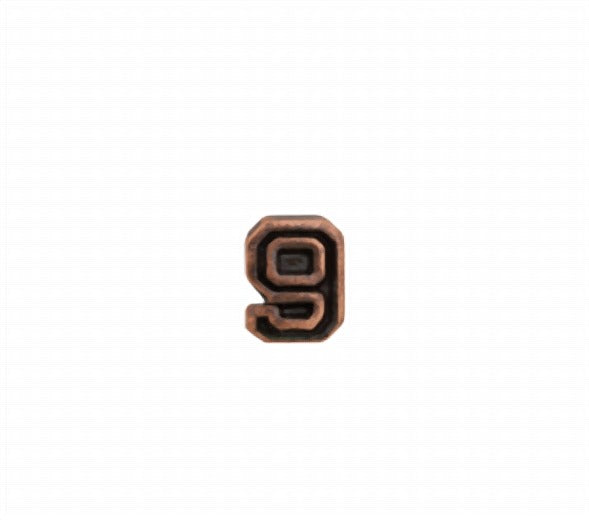 Bronze Number Nine (9) Ribbon Device - 3/16 inch