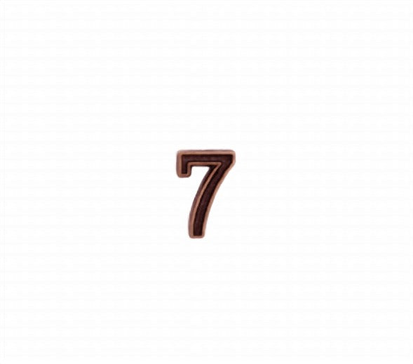 Bronze Number Seven (7) Ribbon Device - 3/16 inch