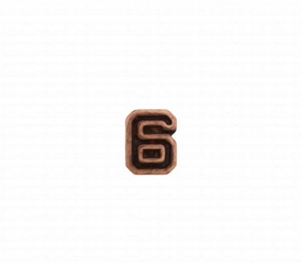 Bronze Number Six (6) Ribbon Device - 3/16 inch