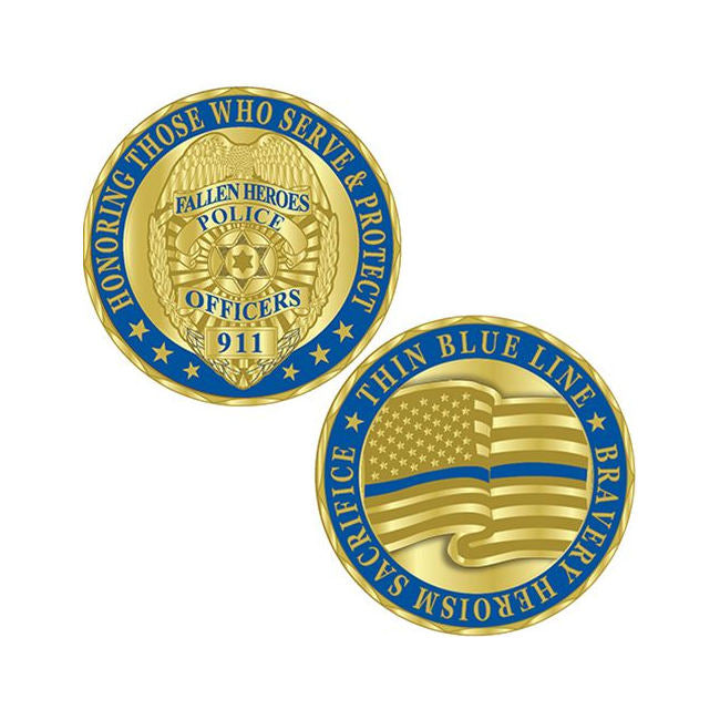 Thin Blue Line Police Challenge Coin