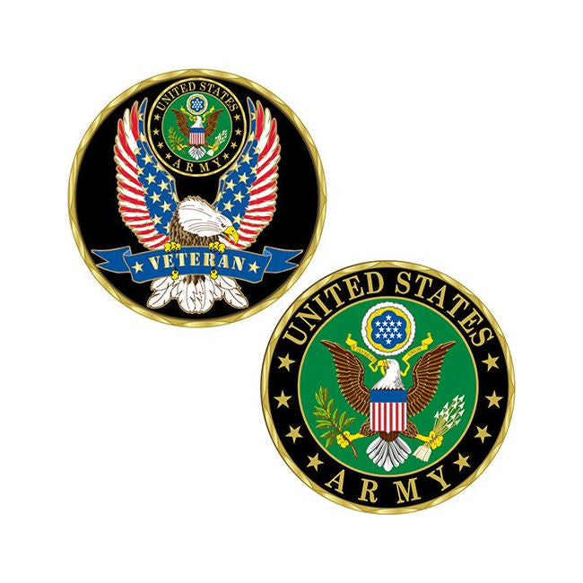 U.S. Army Veteran Challenge Coin - Seal & Eagle