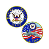 U.S. Navy Challenge Coin - USN Logo with Aircraft