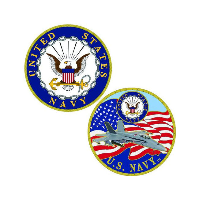 U.S. Navy Challenge Coin - USN Logo with Aircraft