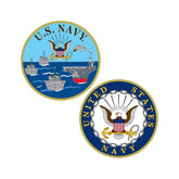 U.S. Navy Challenge Coin - USN Logo with Ships