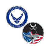 U.S. Air Force Challenge Coin - Wing Logo with Airplane
