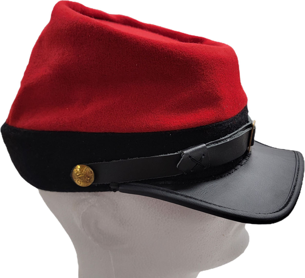 Reproduction Civil War Kepi Cap - Artillery Red with BLACK Band