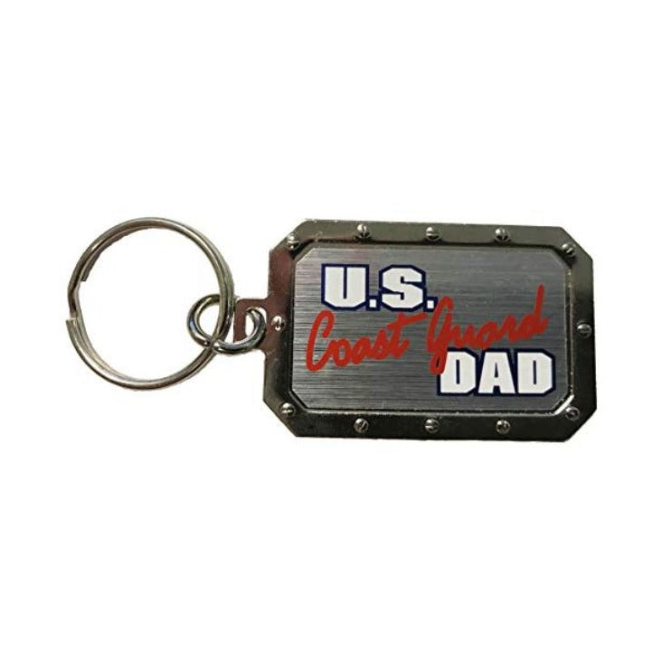 Coast Guard Dad Silver Metal Key Ring