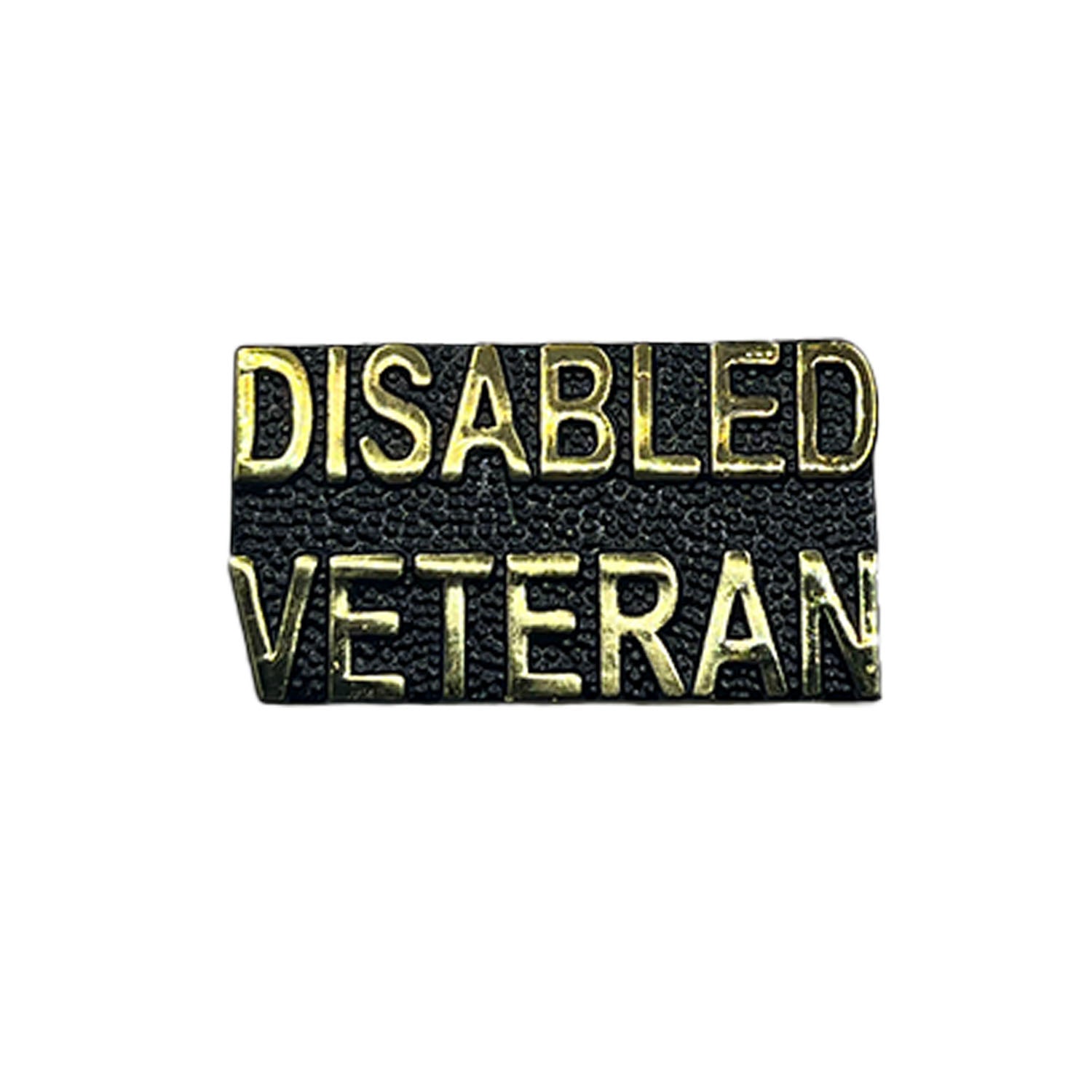 Black and gold disabled veteran pin