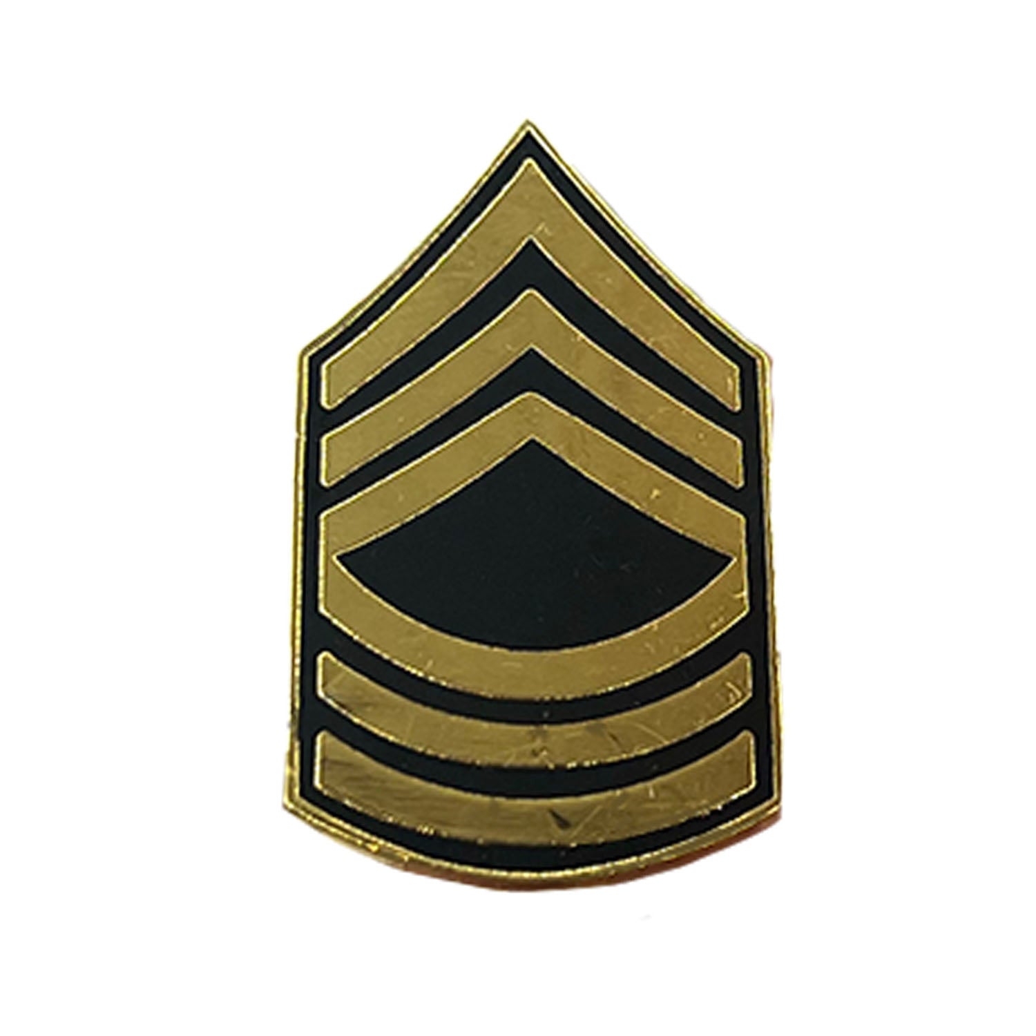 E-8 MSG Black and Gold Metal Pin