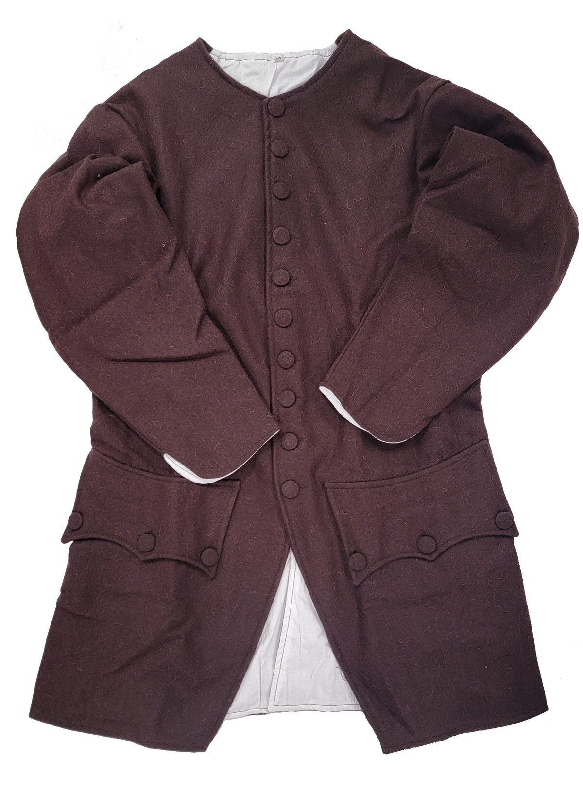 Colonial Civilian Sleeved Waistcoat Jacket - Wool Collarless Coat