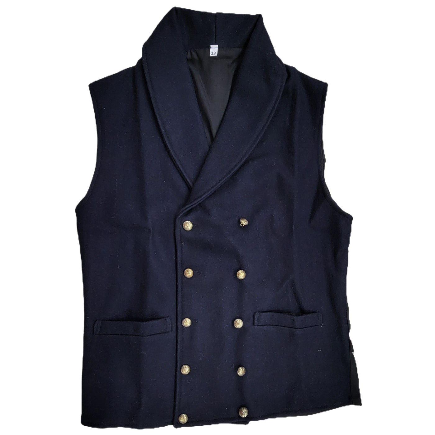 Reenactment 1800s Fashionable Double Breast Shawl Collar Waistcoat