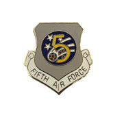 fifth air force grey yellow and blue metal pin