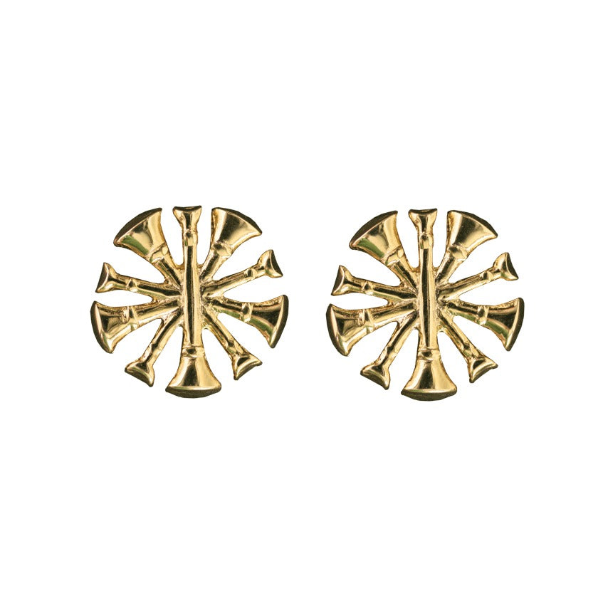 Five Bugles Collar Device - No Shine Metal Pin-On