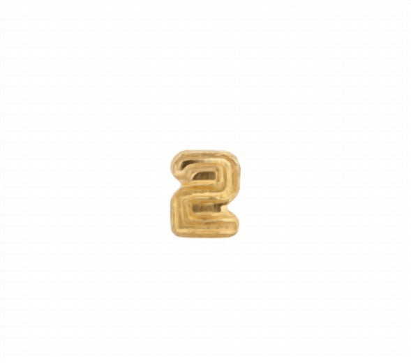 Gold Number Two (2) Ribbon Device - 3/16 inch